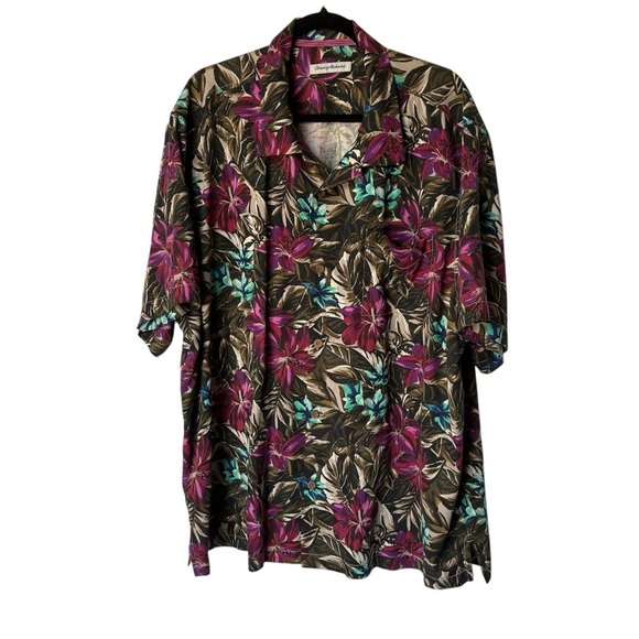 Tommy Bahama Men's 2XL 100% Tropics Floral Silk Camp Shirt - Picture 8 of 9